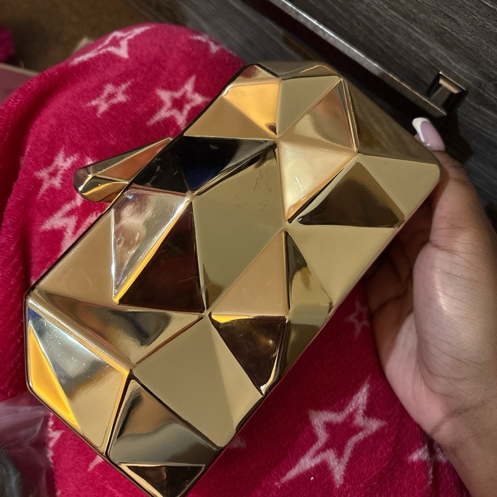 Geometric Gold Clutch
